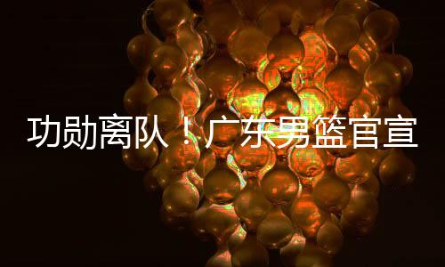 功勋离队！广东男篮官宣与马尚